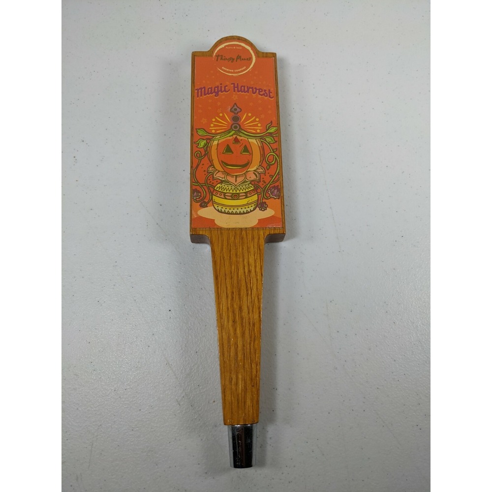 Magic Harvest Thirsty Planet Brewing Company 13" Tall Wooden Tap Handle